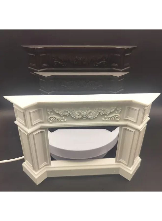 Black Small Vintage Miniature European Fireplace Dollhouse Mantel Decor Anime Figure Scene Prop - Image 5