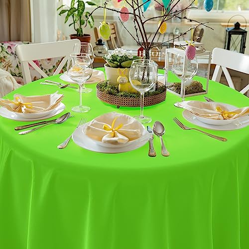 MASHAN 12 Pack Assorted Color Round Plastic Tablecloths Disposable Rainbow Tablecloth Colorful Round Table Covers for Rainbow Party Birthday Wedding Picnic Fiesta Home Party Decorations,12 Color,84Inch - Image 5