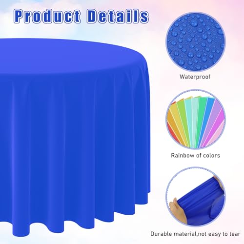 MASHAN 12 Pack Assorted Color Round Plastic Tablecloths Disposable Rainbow Tablecloth Colorful Round Table Covers for Rainbow Party Birthday Wedding Picnic Fiesta Home Party Decorations,12 Color,84Inch - Image 3