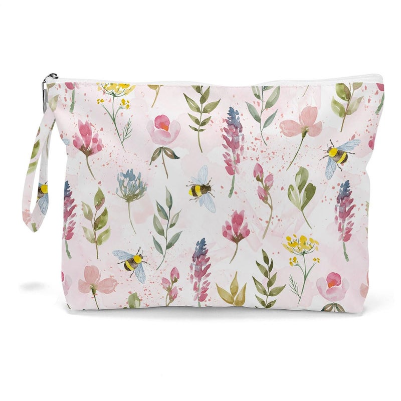 Fokongna Wet Bag, Wet Dry Bag, Makeup Bag, Toiletry Bag, Waterproof Large Capacity Travel Cosmetic Bag, Zipper Pouch for Women, Girls Mo Wife Sister Friends Baby Diaper Bag Bee Wildflower gifts - Image 1