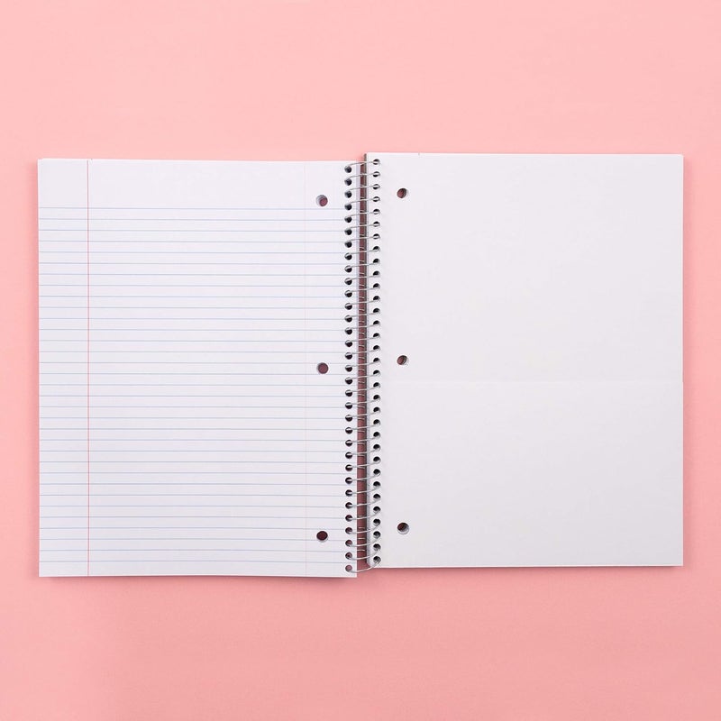 Yoobi 1 Subject Spiral Notebook Set, 8 x 10.5 Notebooks for Work or School with 150 Lined, College Ruled, Perforated Paper and Interior Pocket, Perfect for Note Taking, Journaling, To-Do List, 3 Pack - Image 3