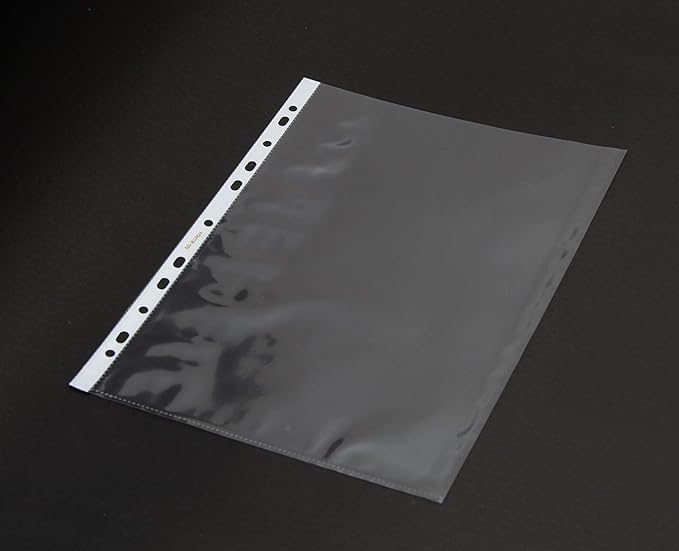 SEJASCOLLECTIONS Heavy Duty | Pack of 25 Pcs | A3 Size, 200 Micron, Transparent Document Sleeves, Leaf Sheet, Clear Certificates/Waterproof Sheet Protectors 11 Holes Punched Ring Files Folder. - Image 3