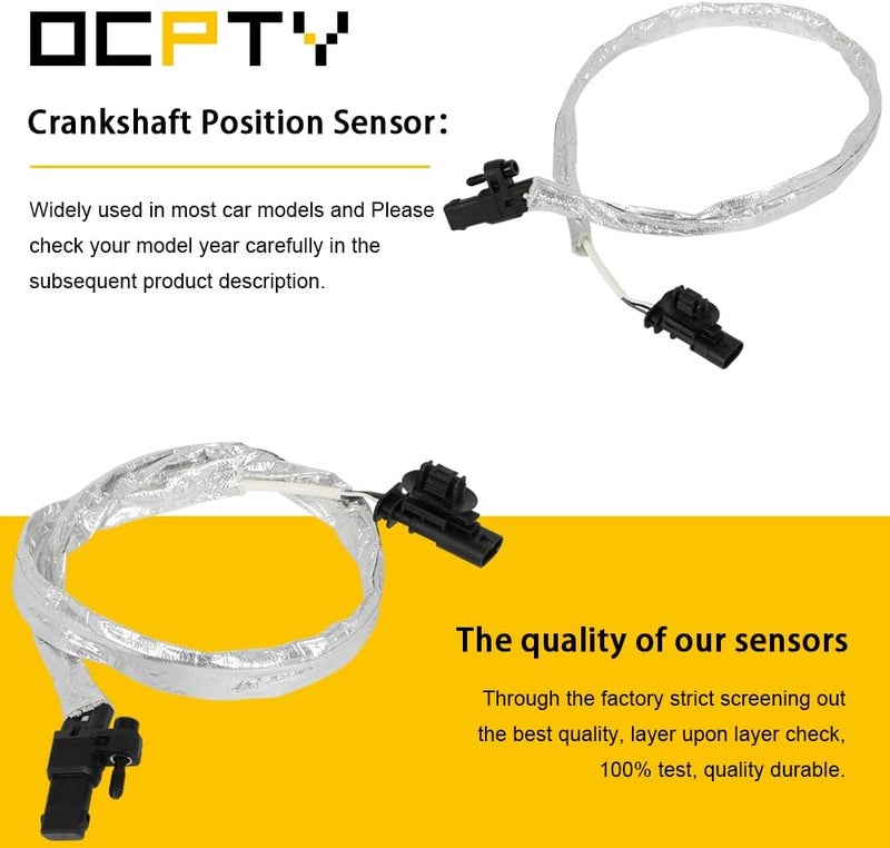 OCPTY Engine Crankshaft Position Sensor Compatible for Fiat 500 2018-2019, 500X 2017-2018, 500L 2014-2020, 124 for Spider 2017-2020, for Jeep Renegade 2015-2017, 1.4L, Replace# 68211426AA 68147110AA - Image 2