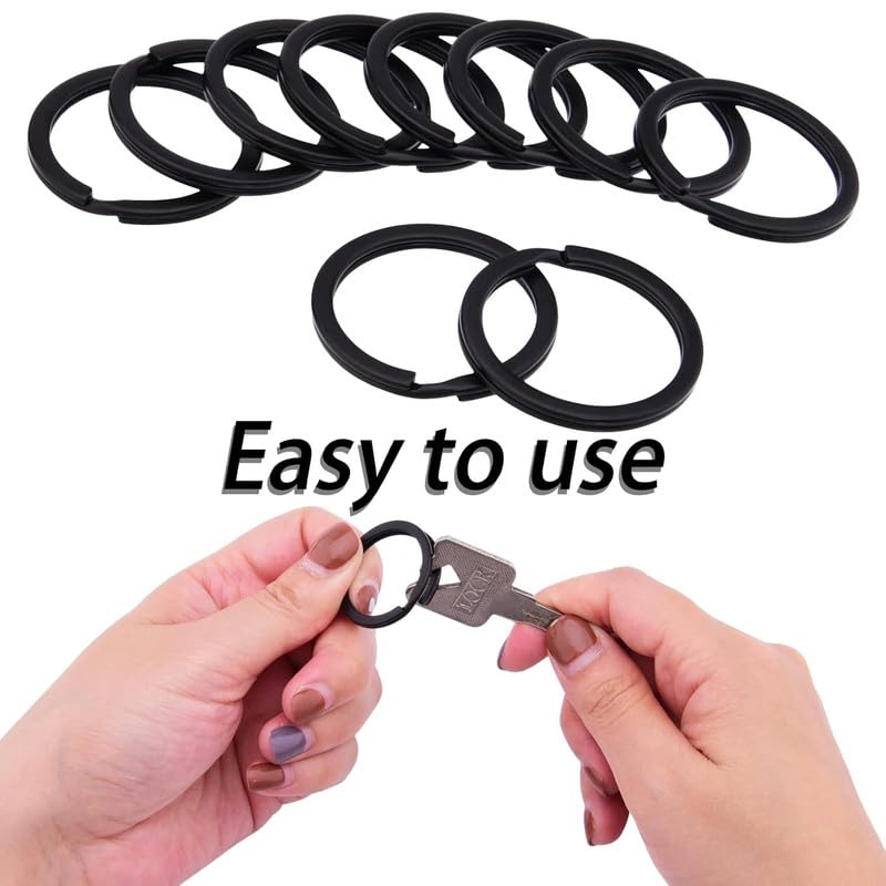 EVALUEMART Round Shape Key Rings 25mm Diameter | Flat Metal Split Key Chain Rings | Strong Black Key Holder Ring for Organizing Keys Craft DIY Accessories Tags and Everyday Use - Image 4
