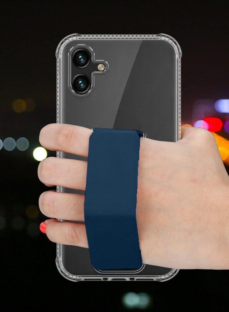 Wtech Samsung Galaxy A06 4G 2024 TPU Hand Grip Air Pillow Case Cover - Clear/Navy Blue - Image 2