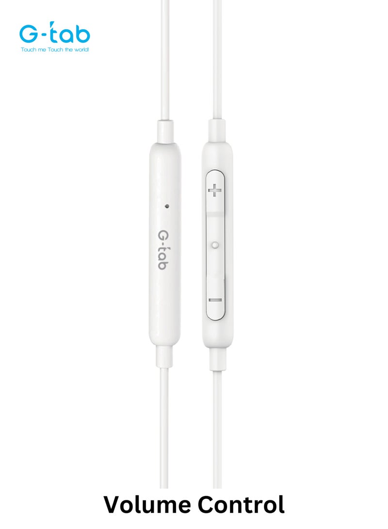 G-Tab GEP03، صوت عالي الجودة، طول 1.2 متر، ميكروفون وتحكم في مستوى الصوت، موصل جاك 3.5 ملم، سماعة أذن سلكية ستيريو لأجهزة الكمبيوتر المحمول/الهاتف الذي يعمل بنظام Android/Samsung - Image 2