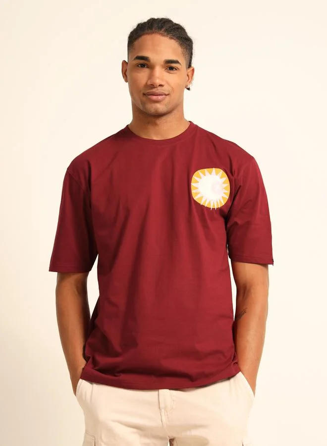 بوشيرت تيشيرت واسع مطبوع