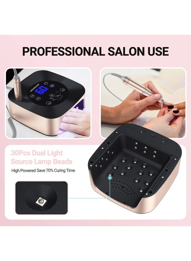 MelodySusie Professional 2 in 1 Nail Drill with Nail Lamp, XC320C, 30000 RPM Nail Drill, Nail Dryer with 4 Timer Setting Sensor for Acrylic Gel Poly Nails Removing and Curing, Salon Home Use - Image 4