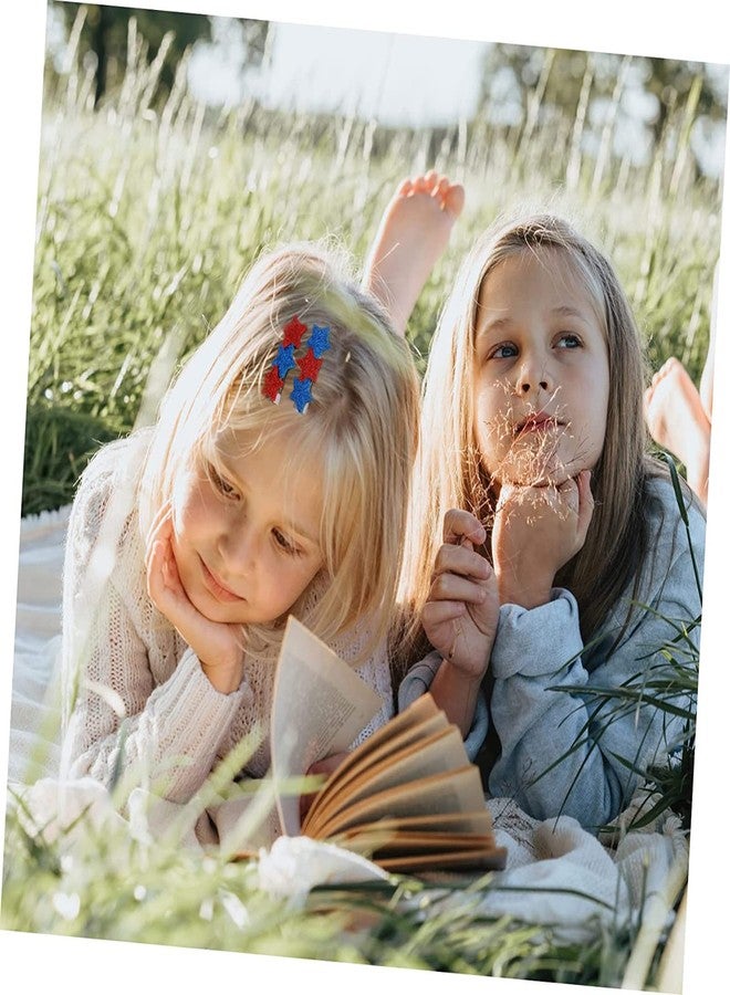 BinaryABC 4th of july Hair Clips,Red and blue Star Hair Clips,Patriotic Hairpin,Independence Day Hair Accessories,8PCS - Image 4