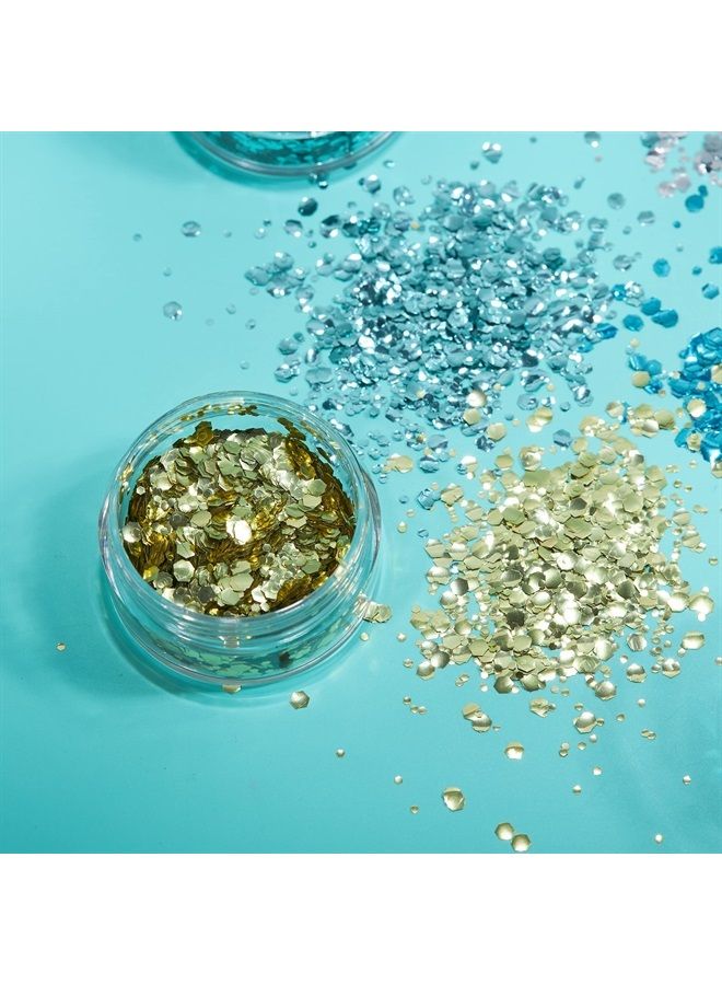 Moon Glitter Biodegradable Eco Chunky Glitter by Moon Glitter - 100% Cosmetic Bio Glitter for Face, Body, Nails, Hair and Lips - 3g Set of 6 - plus Glitter Fix Gel - Image 2
