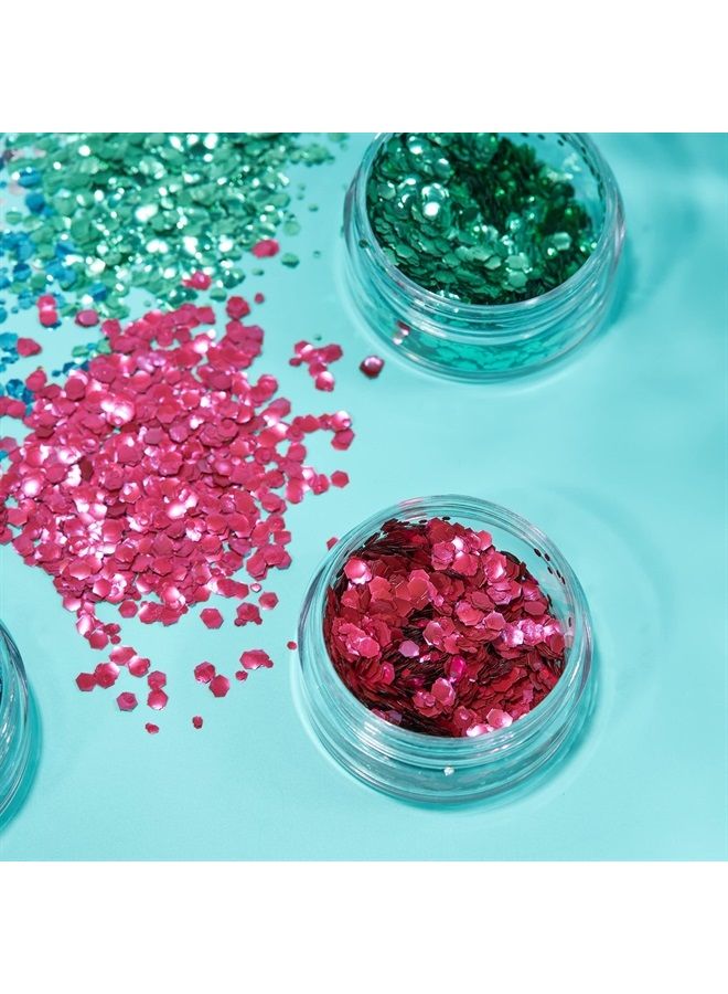 Moon Glitter Biodegradable Eco Chunky Glitter by Moon Glitter - 100% Cosmetic Bio Glitter for Face, Body, Nails, Hair and Lips - 3g Set of 6 - plus Glitter Fix Gel - Image 4