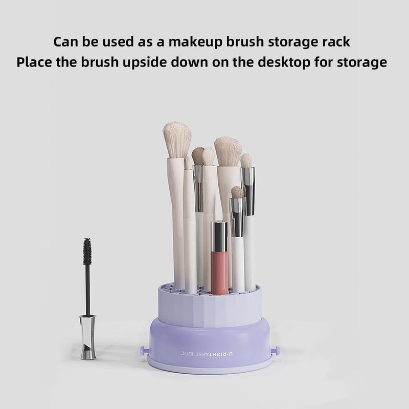 Prapatti 3in1 Makeup Brush Cleaner Silicone Cleaning Pad Brush Holder Drying Rack for Quick Deep Cleaning Compact Portable Tool for All Makeup Brushes - Image 3