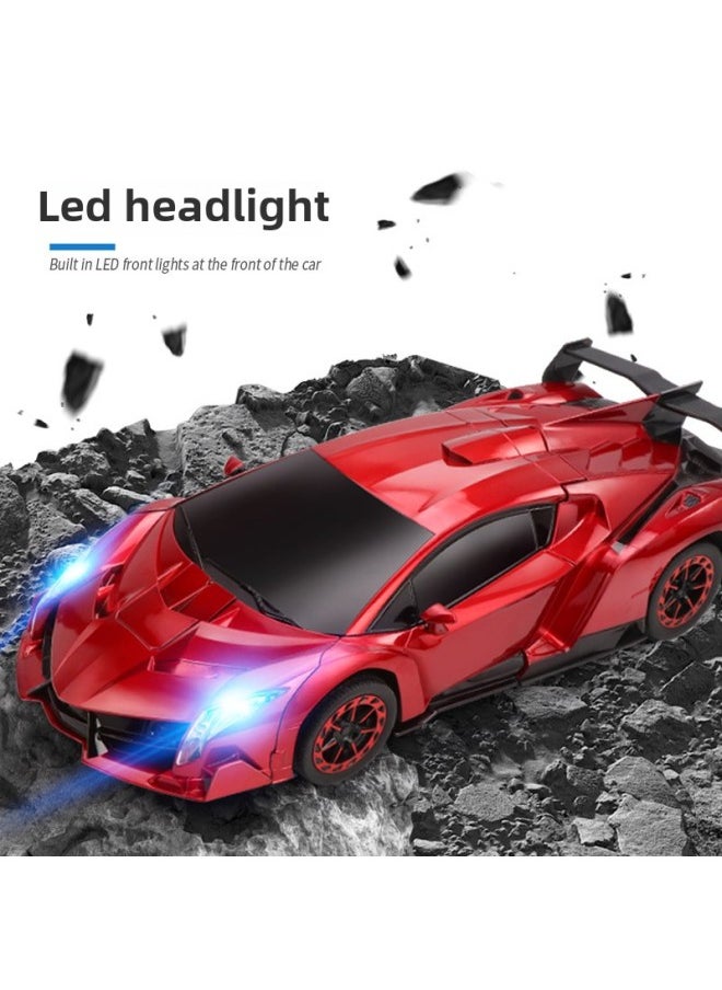 Voice-activated Induction Deformation Car King Kong Robot Charging Electric Boy Racing Children's Remote Control Toy Car-Color:Gadi Reddy Ares Voice Control Blue-Proportion:Four Electric Plus Watch  - Image 5