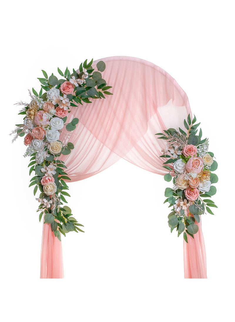 Lisuun Lisuun Wedding Arch Flowers Artificial Flowers for Decoration Large Flower Swag for Boho Styles Wedding Ceremony Floral Decor  Pack of 2 