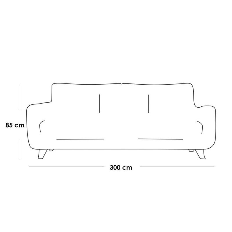 Betak 4-seater sofa 300x85x85 cm - brown - Image 2