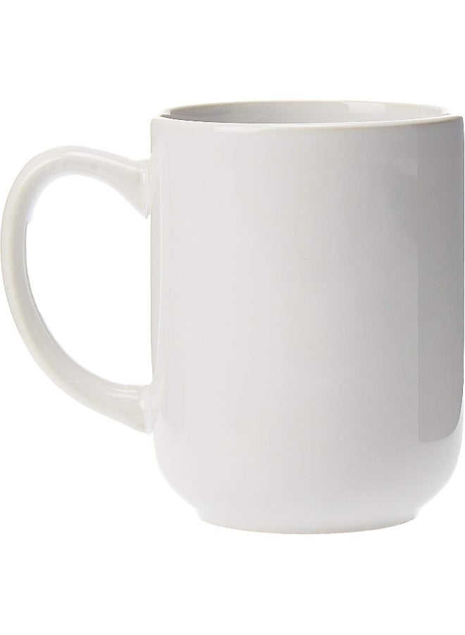 Shallow 13Oz Porcelain Ceramic Cup Tea Coffee Mug - White - Image 1
