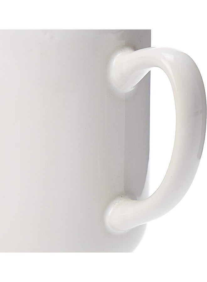 Shallow 13Oz Porcelain Ceramic Cup Tea Coffee Mug - White - Image 3