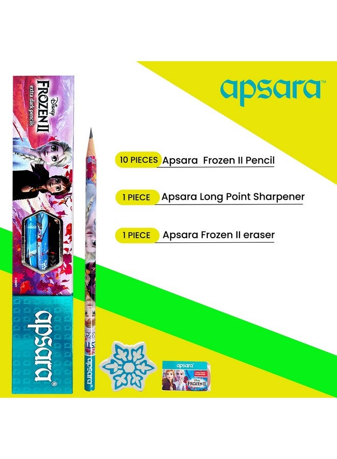 Apsara Disney Frozen-2 Pencils | Disney Pencils & Super Fun Pencils |Use for Kids, School & College Students | Extra Dark & Good Handwriting | Free Sharpener & Eraser (Pack of 10) - Image 3