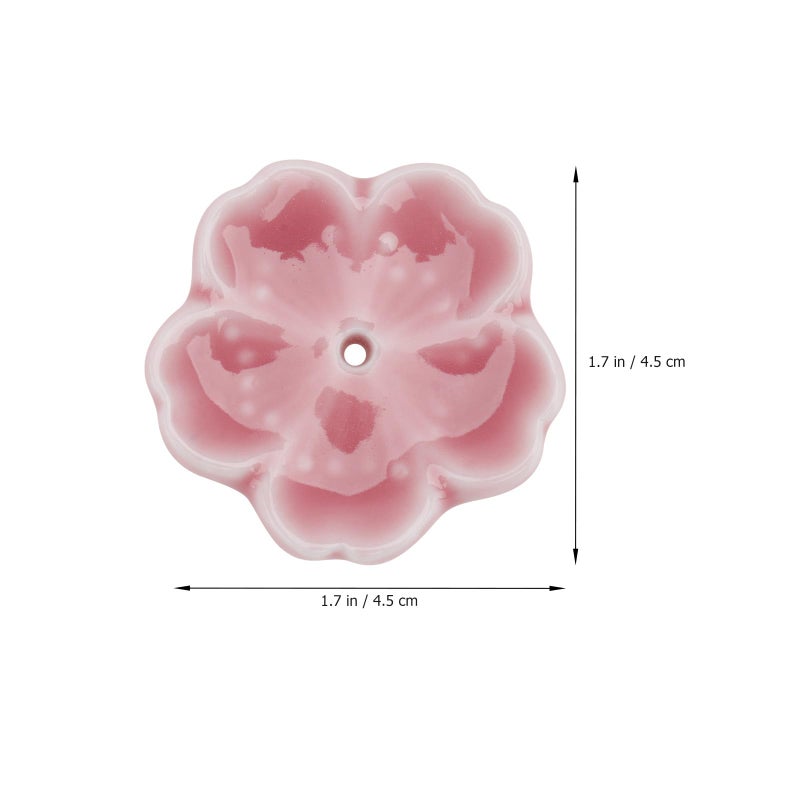 Ceramic Incense Holder Pink Cherry Blossom Design 4pcs Set Desktop Ash Catcher For Meditation Yoga - Image 3