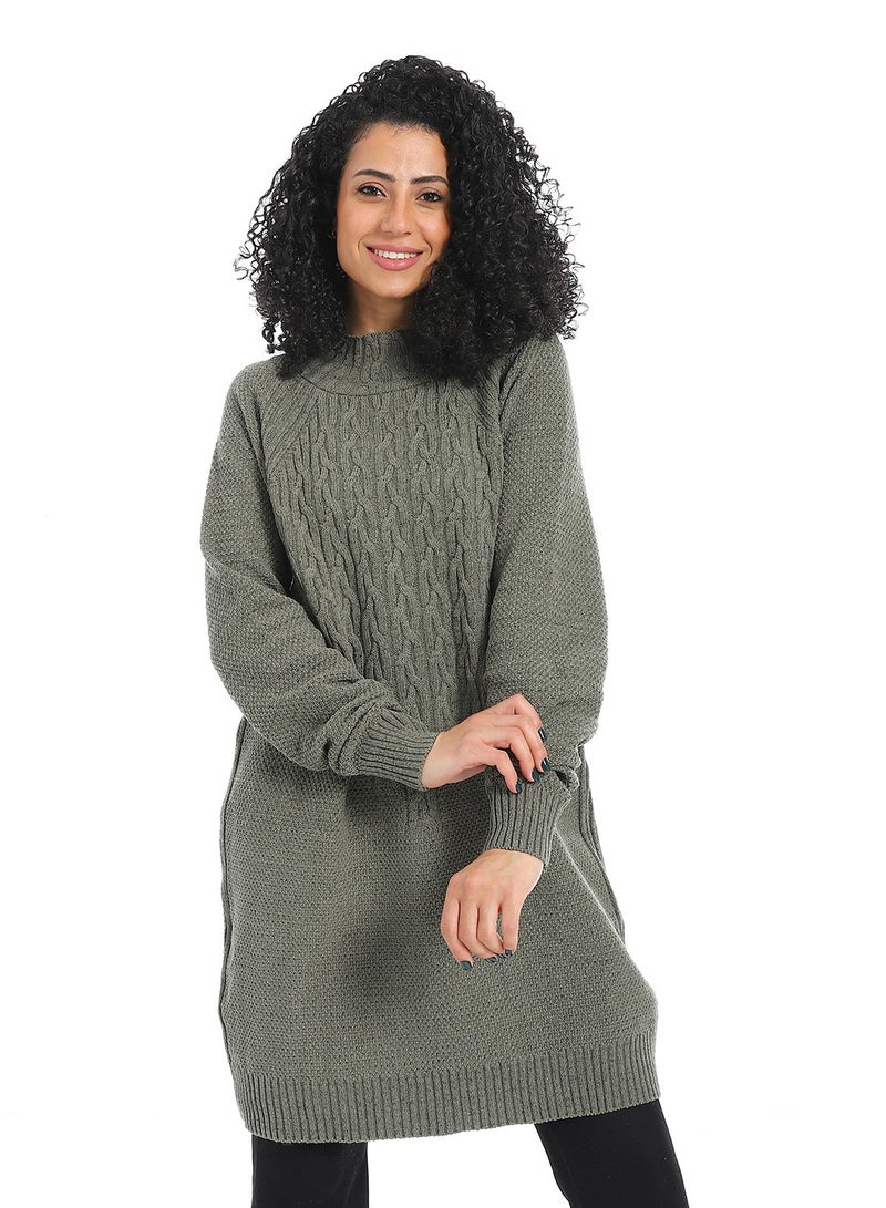 سيزار بلوفر صوف حريمي سادة طويل مزود بتصميمات متعددة - Image 2