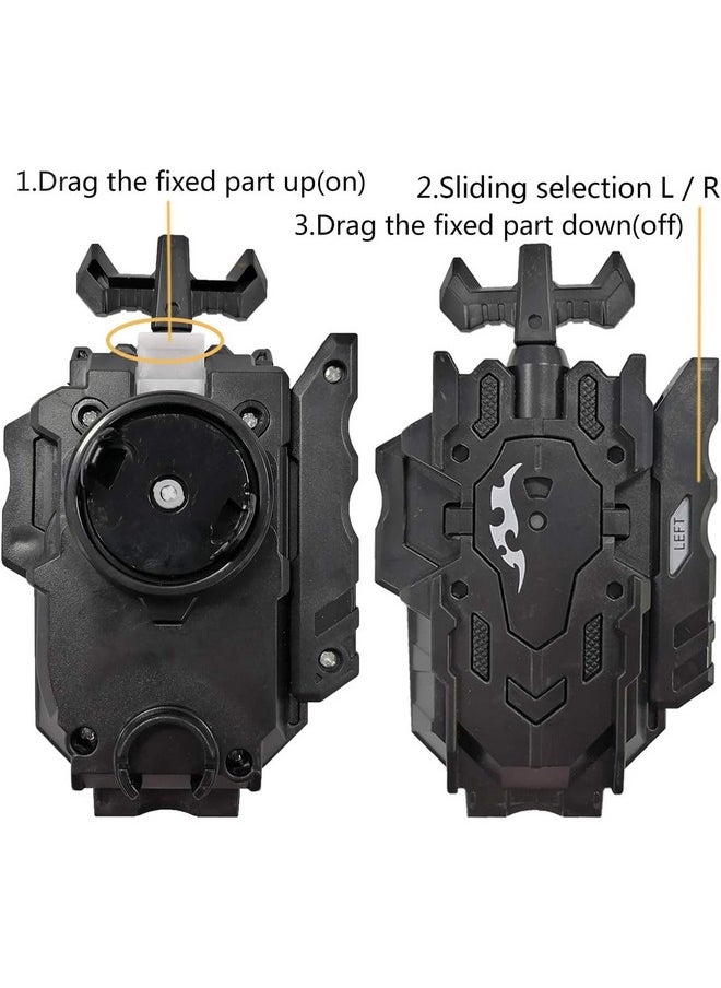 Maxbell - Maxbell Bey Gyro Blades Launcher and Grip, Light Sparking Battling Burst String Launcher Gyro Left&Right LR Spin Top Compatible with All Bey Burst Series Bey Battling Bey(Black) - Image 1