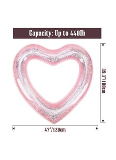 Inflatable Pool Float For Kids Adults Clearance Heart Shaped Swim Ring 120Cm Diameter Summer Swimming Tube Water Fun Beach Party Pool Toys Swimming Circle Glitter Rose Gold - pzsku/ZDA5D78062856A46D6496Z/45/_/1688537028/3c44c458-27a3-431b-8463-f05ea126338c