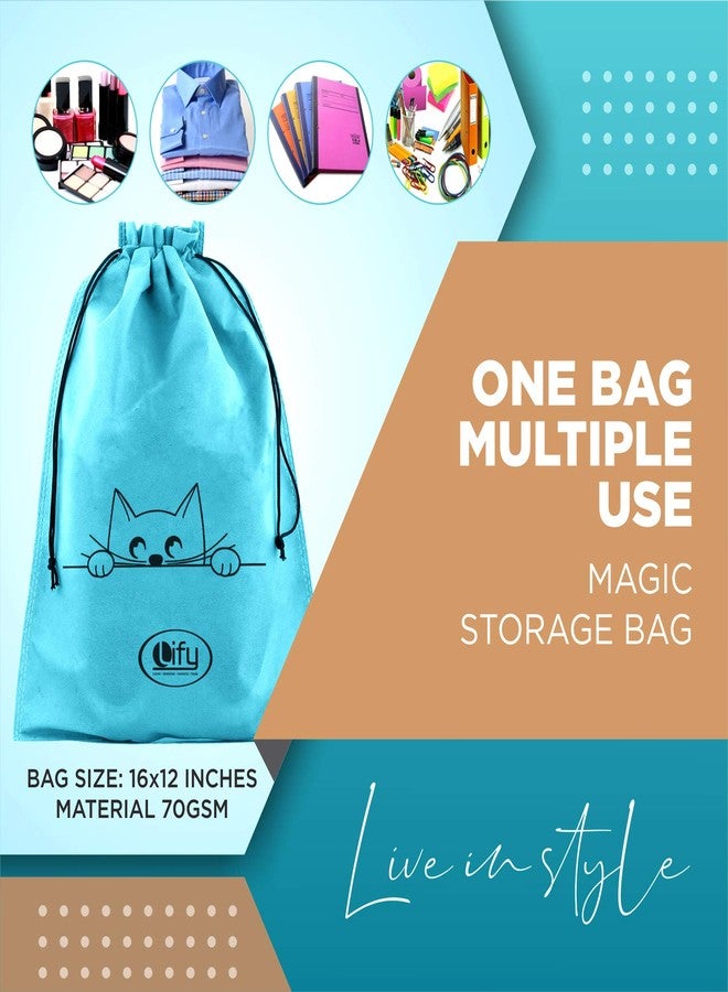 Lify Travel Shoe Bags, Portable Travel Shoe Tote Bags - Packing Organizers for Men and Women- Plain- Pack of 6 Piece - Image 3