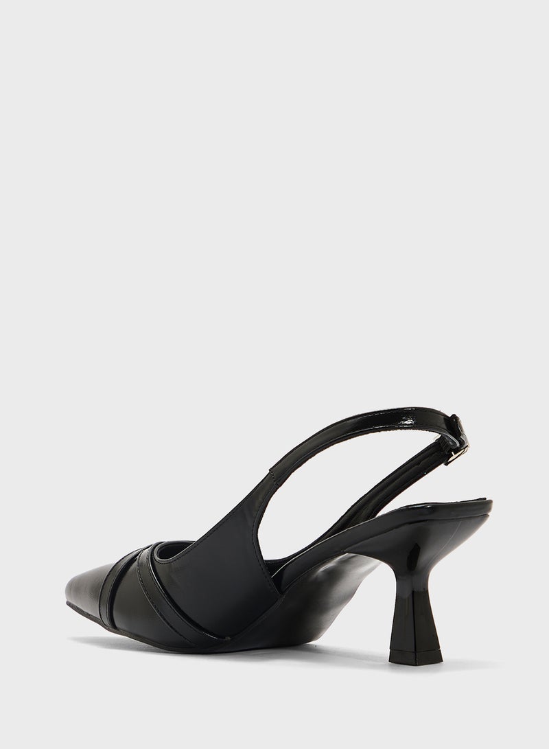 جينجر حذاء بكعب مدبب بحزام خلفي - Image 3