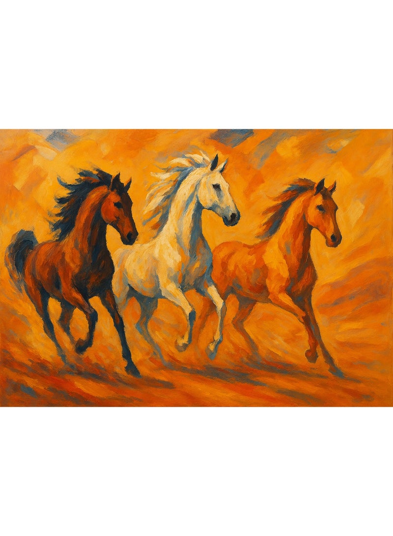 TARZEEM Three Horses Puzzle 300 Pieces High Quality Non Glossy Finish for Creative Relaxing Assembly and Artistic Display - Image 1