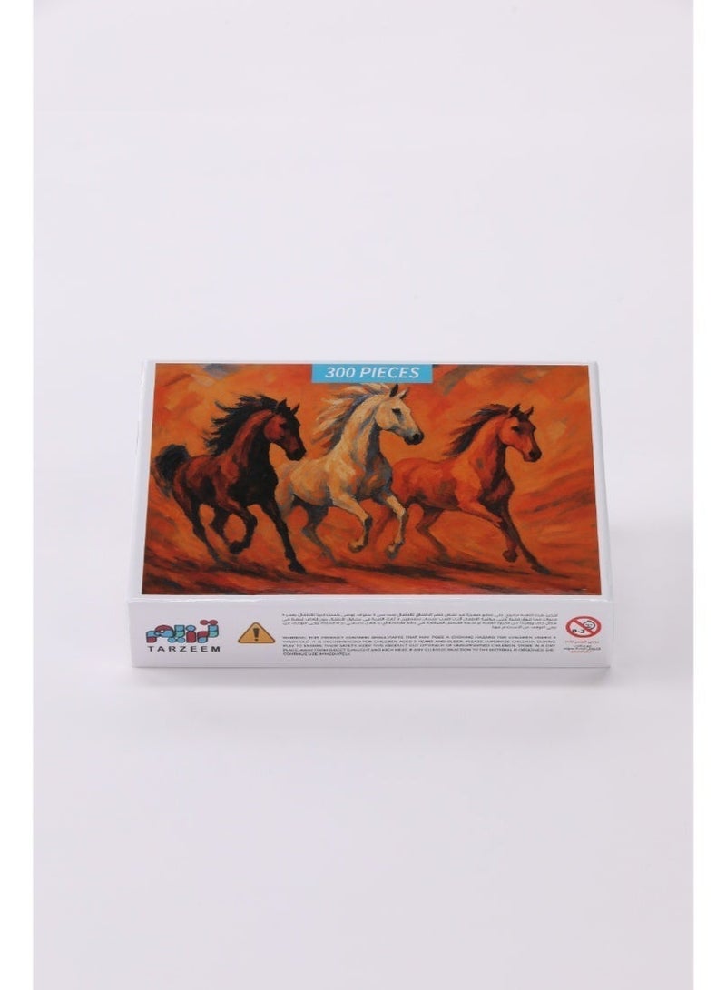 TARZEEM Three Horses Puzzle 300 Pieces High Quality Non Glossy Finish for Creative Relaxing Assembly and Artistic Display - Image 4