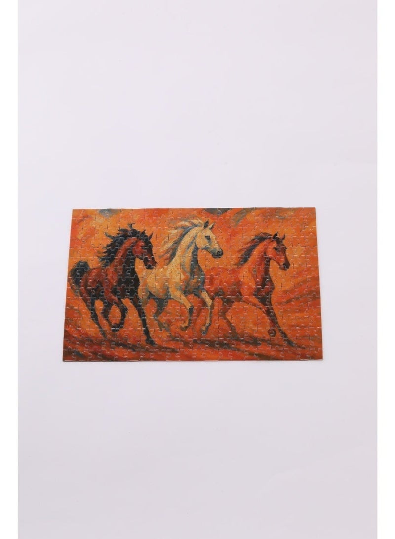 TARZEEM Three Horses Puzzle 300 Pieces High Quality Non Glossy Finish for Creative Relaxing Assembly and Artistic Display - Image 3