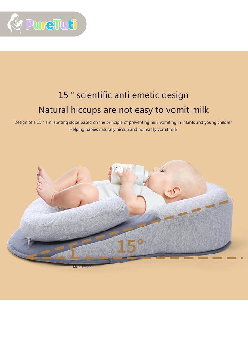 PureTuti 15° Baby Anti-Reflux Incline Pillow with Non-Slip Base - Wedge Pillow to Reduce Spit Up, Aid Digestion & Improve Sleep for Newborns & Infants - Image 5