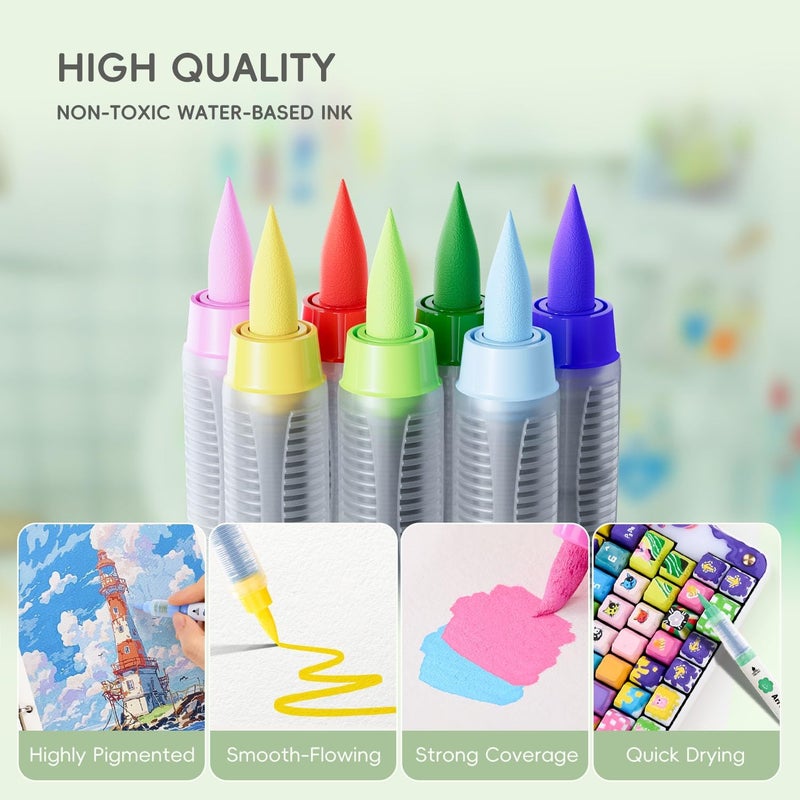 Arrtx 36 Colors Direct Liquid Ink Acrylic Paint Pens for Rock Painting, Brush Tip Acrylic Pen, Acrylic Markers, Waterproof Paint Marker, Art Supplies for Stone, Glass, Egg, Wood, DIY Crafts - Image 4
