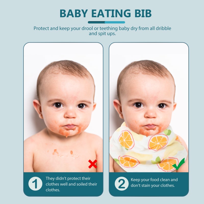 🧸 خمسة قطع مريلة أطفال من القماش الشاش مطبوعة من القطن قابلة للغسل للاطفال الصغار - Image 4