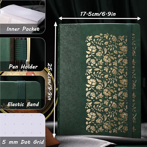 TIEFOSSI B5 Dot Journals for Women Men 160 GSM Thick Paper 150 Numbered Pages 5 5MM Dot Grid Dotted Notebooks for Planner Organization - Image 3