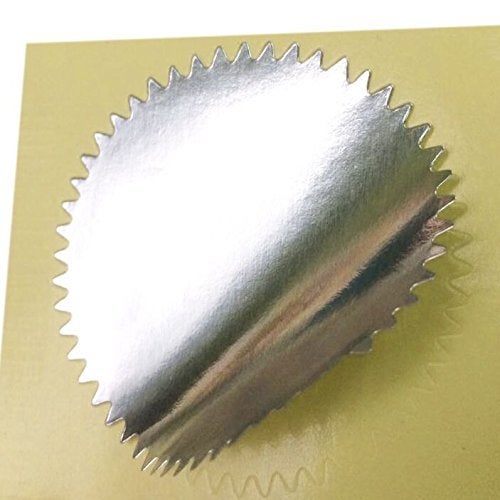 MDLG 100 Pack Blank Silver Embosser Stickers Metallic Scallop Edge Embossed Stickers Stamp Sealing Blank Certificate Self-Adhesive Stickers (Silver) - Image 5