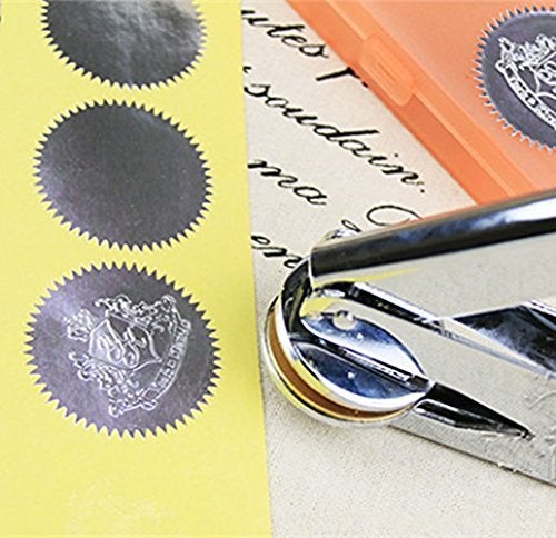MDLG 100 Pack Blank Silver Embosser Stickers Metallic Scallop Edge Embossed Stickers Stamp Sealing Blank Certificate Self-Adhesive Stickers (Silver) - Image 2