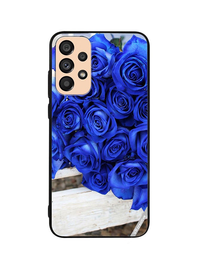VR CREATIVE Protective Case Cover For Samsung Galaxy A72 Blue Flower Design Multicolour - Image 1