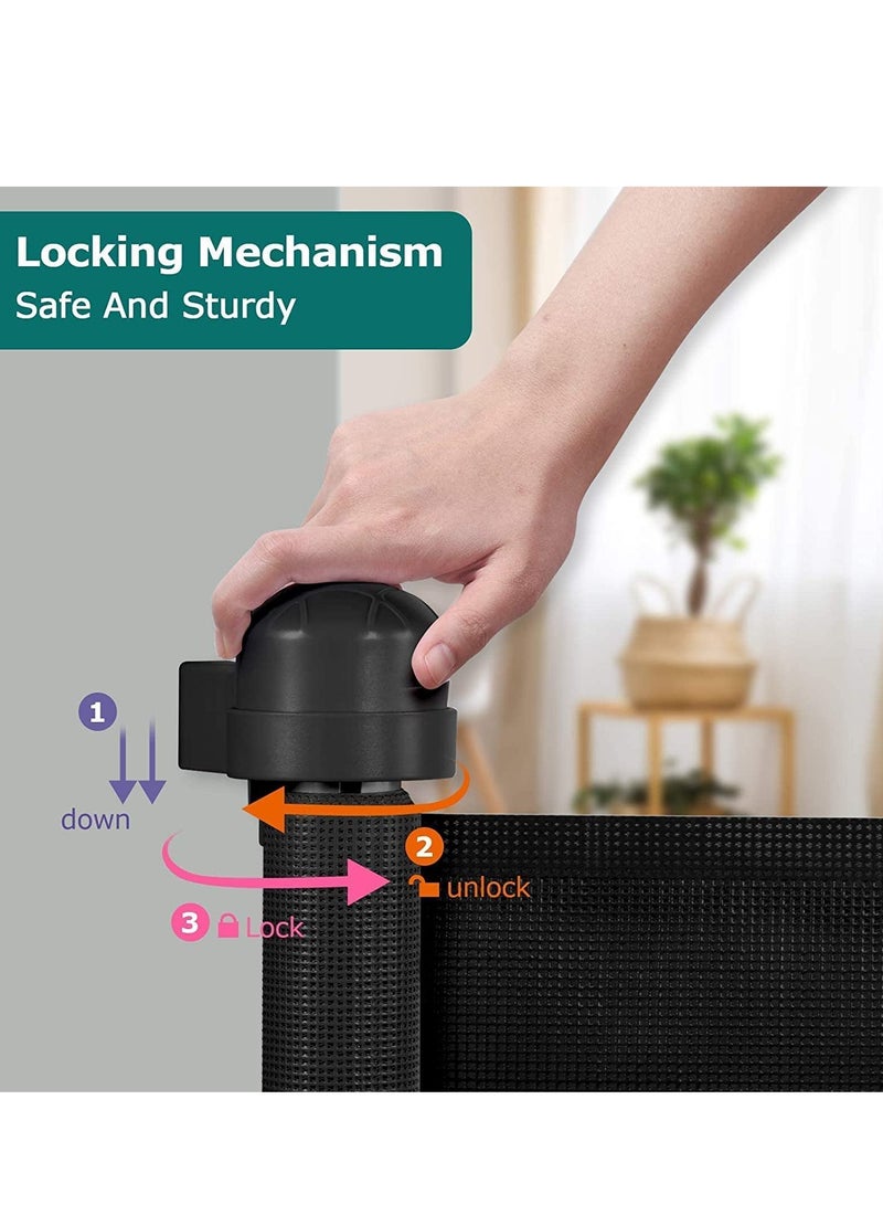 Arabest Retractable Baby Gate, Beauenty Mesh Safety Gate for Babies and Pets, Extra Wide Safety Baby Gate Wide, Need to Punch, Pet Dog Gate for doorways, Stairs, Indoor  - Image 5