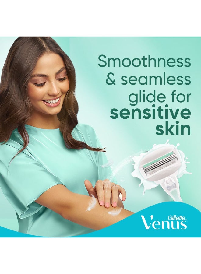 Venus شفرة حلاقة جيلت فينوس كومفورت جلايد سنسيتيف مع قضبان جل + 7 شفرات استبدال، للبشرة الحساسة - Image 3