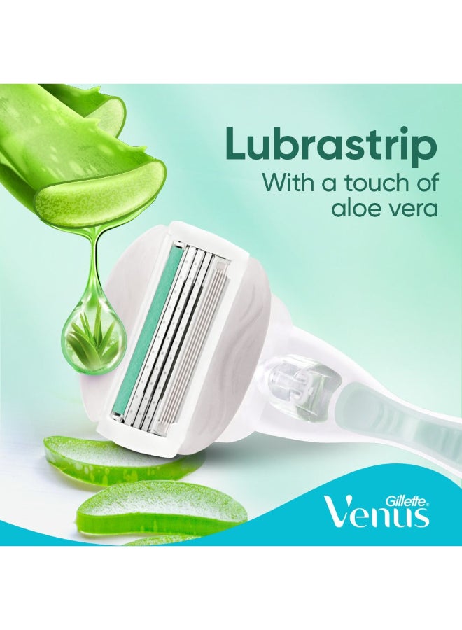 Venus شفرة حلاقة جيلت فينوس كومفورت جلايد سنسيتيف مع قضبان جل + 7 شفرات استبدال، للبشرة الحساسة - Image 4