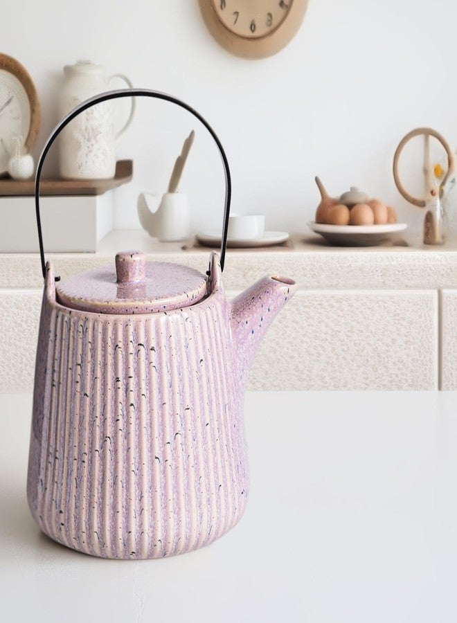 Yundu Purple Porcelain Teapot 1000 ml with Removable Tea Infuser and Tea Strainer for Loose Tea - Image 5