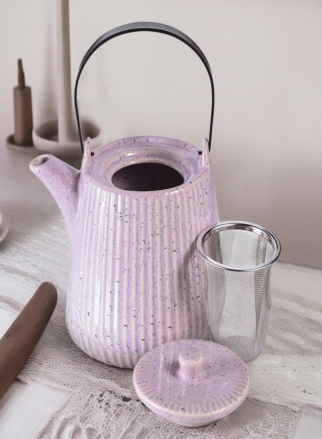 Yundu Purple Porcelain Teapot 1000 ml with Removable Tea Infuser and Tea Strainer for Loose Tea - Image 4