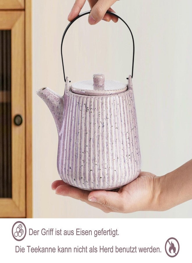 Yundu Purple Porcelain Teapot 1000 ml with Removable Tea Infuser and Tea Strainer for Loose Tea - Image 3