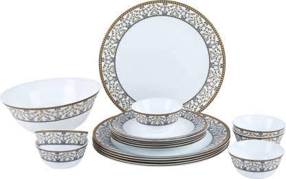 Lvook Moroccan Gold 27 pcs Dinner Set, Blue (by LVOOK) (Moroccan Gold) - Image 2