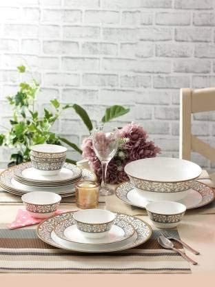 Lvook Moroccan Gold 27 pcs Dinner Set, Blue (by LVOOK) (Moroccan Gold) - Image 1