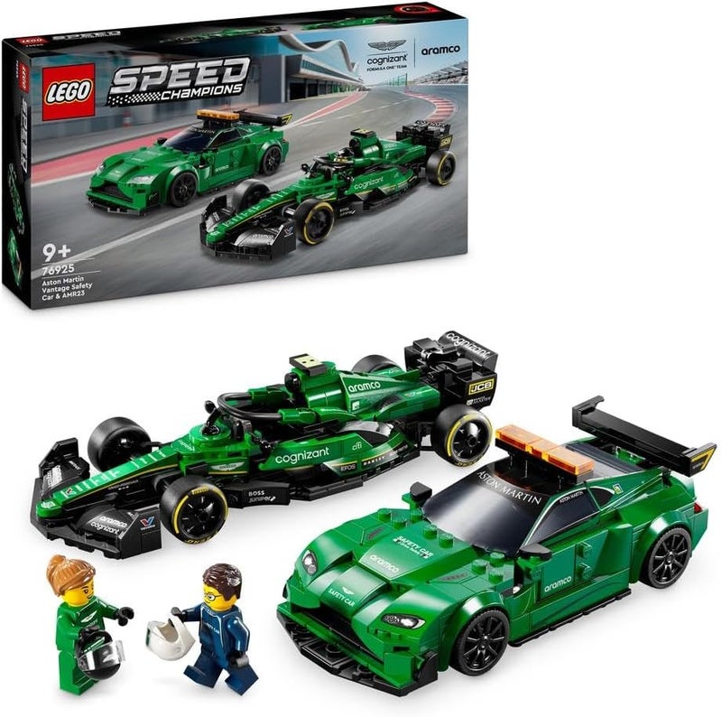 LEGO Speed Champions Aston Martin Safety Car & AMR23 Toys, 2 Model Vehicles Playset, Building Set for Kids, with 2 Minifigures, Gift for 9 Plus Year Old Boys and Girls 76925 - Image 1