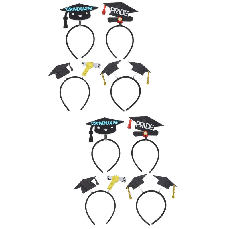 8 pcs Graduation Party Headbands Grad Caps Headbands Graduated Party Supplies - Image 1
