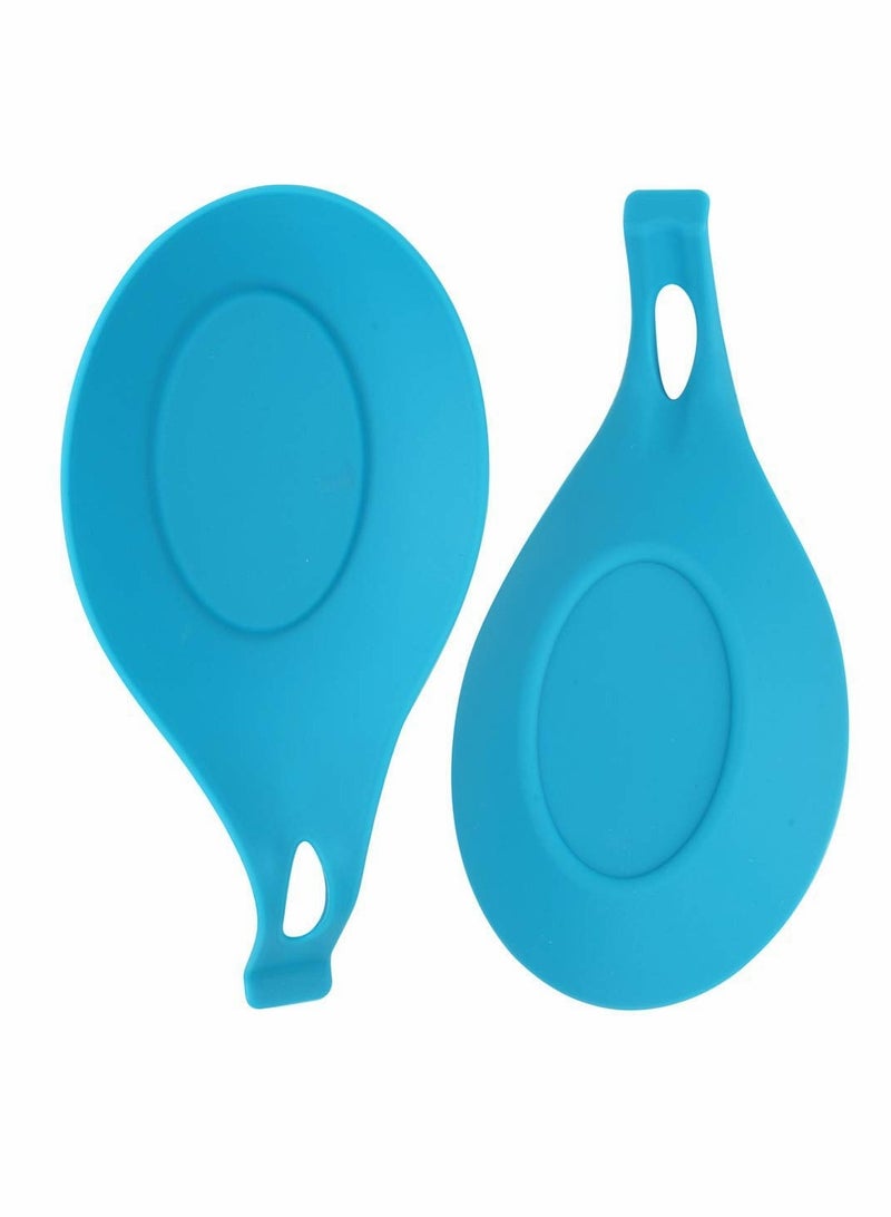 Excefore Kitchen Silicone Spoon Rest, Flexible Spoon-Shaped Silicone Kitchen Spoon Holder, Cooking Utensil Rest Ladle Spatula Spoon Holder Set of 4 - Image 4