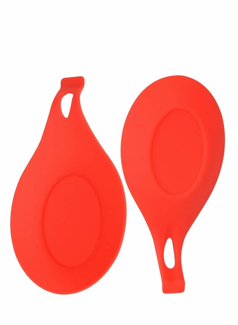 Excefore Kitchen Silicone Spoon Rest, Flexible Spoon-Shaped Silicone Kitchen Spoon Holder, Cooking Utensil Rest Ladle Spatula Spoon Holder Set of 4 - Image 5